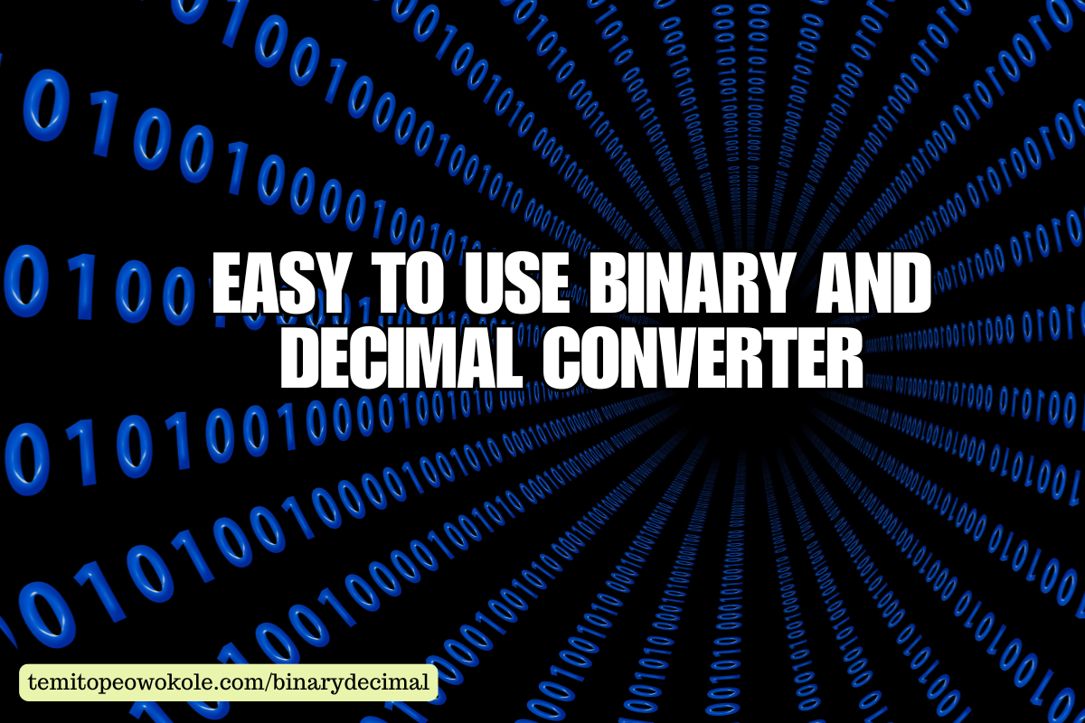 Try This Easy To Use Binary And Decimal Converter